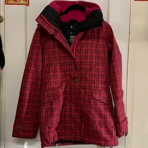 Roxy pink plaid snowboard/ ski jacket sz XS